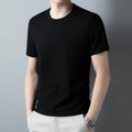 2024 Men's New Waffle Round Neck Short Sleeved T-shirt Summer Comfortable Top