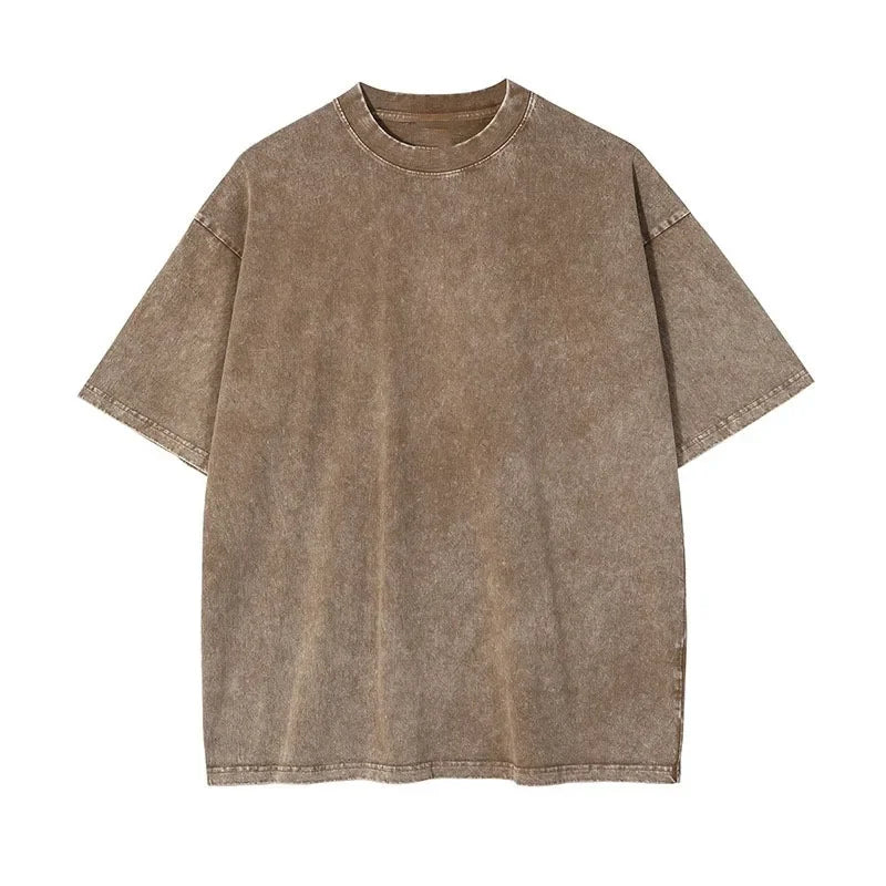 Washed Vintage T-Shirts Street Hip Hop Retro Punk T Shirt women Harajuku Casual Cotton Short Sleeve Acid Wash TShirts top