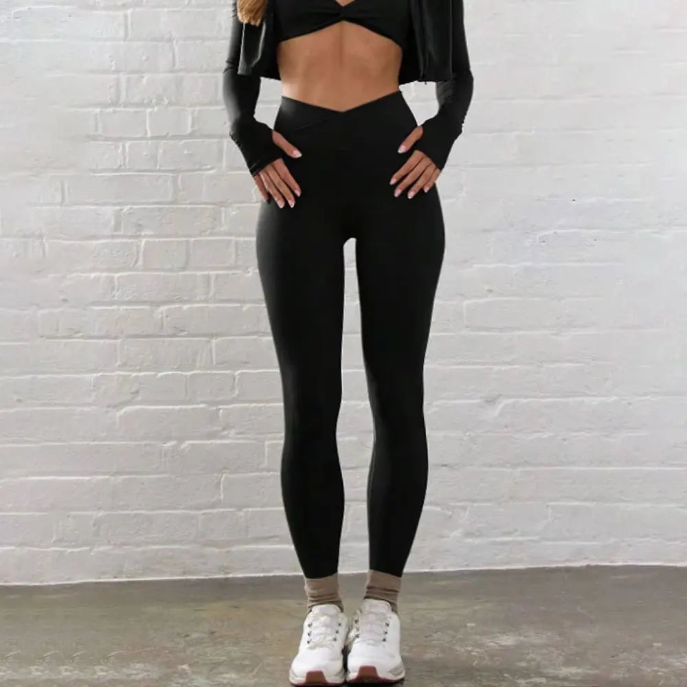 Cross High Waisted Yoga Leggings Spring And Summer Light And Soft Sports Pants High Elastic Sports Tights Suitable For Pilates