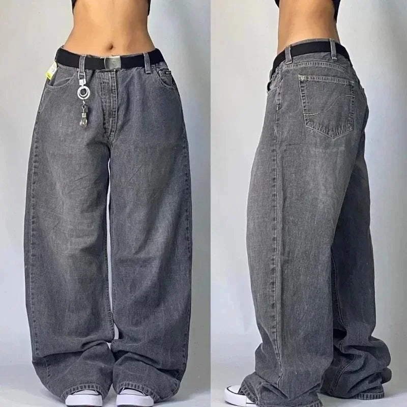 American Fashion Trend Joker Pattern Embroidered Loose Jeans Street Y2K New Hip Hop Oversized Wide-leg Pants Unisex Jeans