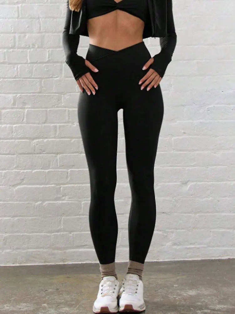 Cross High Waisted Yoga Leggings Spring And Summer Light And Soft Sports Pants High Elastic Sports Tights Suitable For Pilates