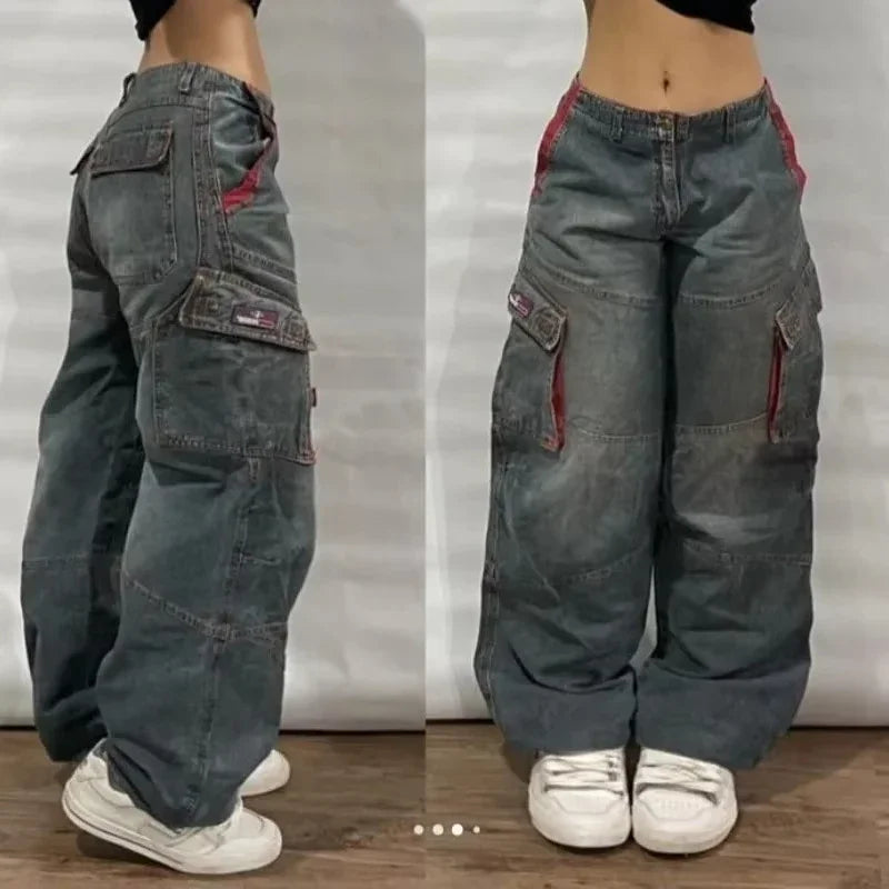 American Fashion Trend Joker Pattern Embroidered Loose Jeans Street Y2K New Hip Hop Oversized Wide-leg Pants Unisex Jeans