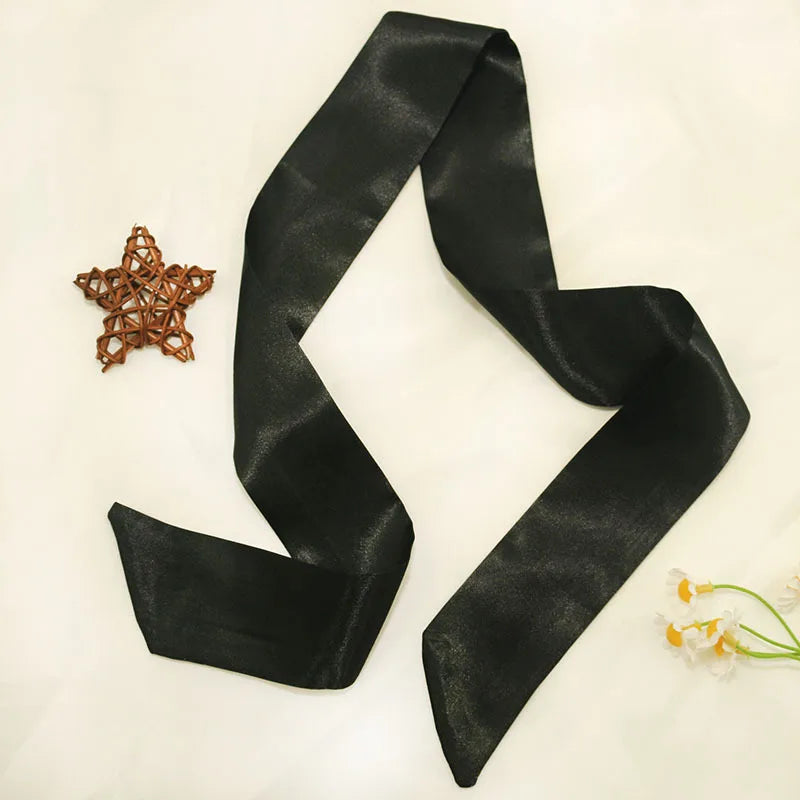 White and tender light-colored small silk scarves for women, thin streamers in spring and summer, hair tied, bag decoration