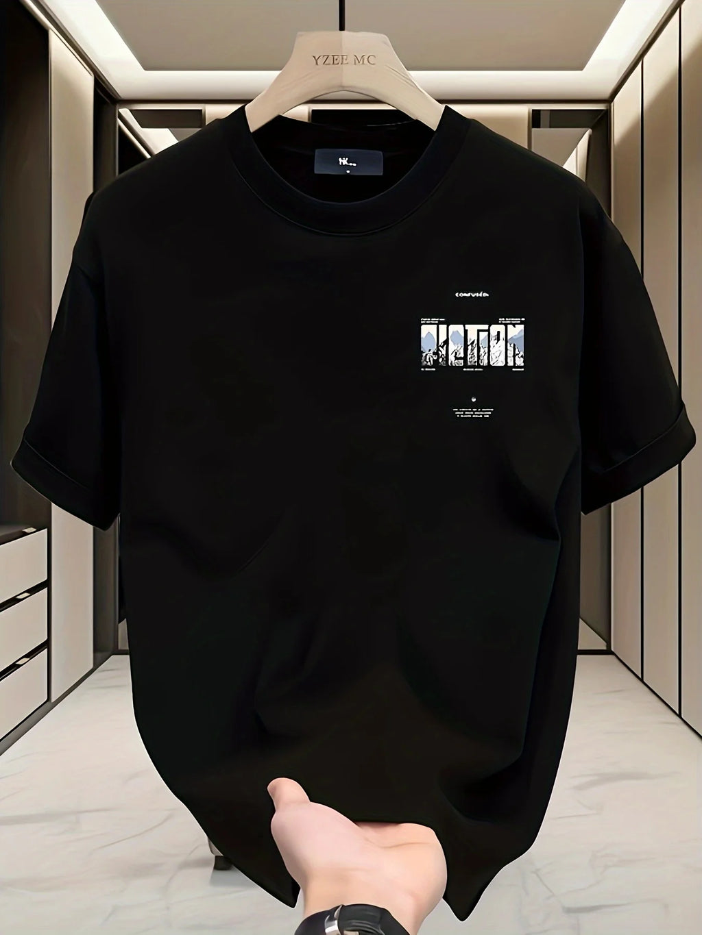 Summer New Style American Streetwear Loose Men T-shirt 100% Pure Cotton Soft and Breathable Material Suitable for Daily Wear