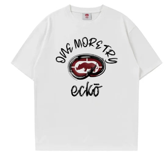 Summer Streetwear Heavyweight Couple Style T-Shirt Short Sleeve Loose Fit Versatile for Both Men and Women with High-Class