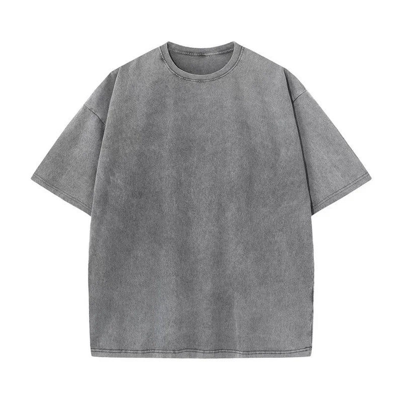 Washed Vintage T-Shirts Street Hip Hop Retro Punk T Shirt women Harajuku Casual Cotton Short Sleeve Acid Wash TShirts top