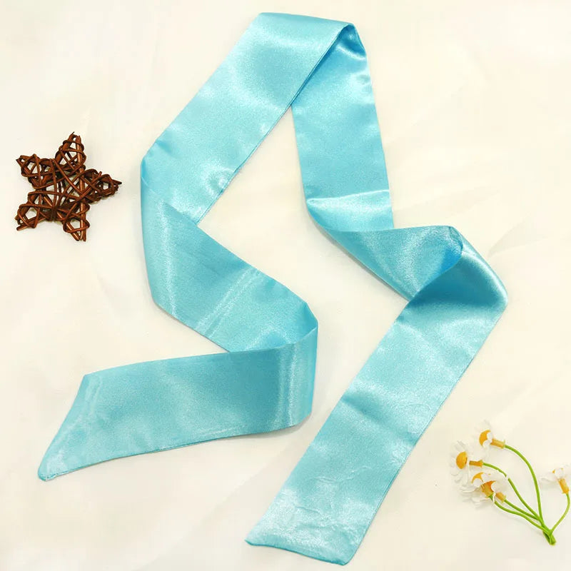 White and tender light-colored small silk scarves for women, thin streamers in spring and summer, hair tied, bag decoration