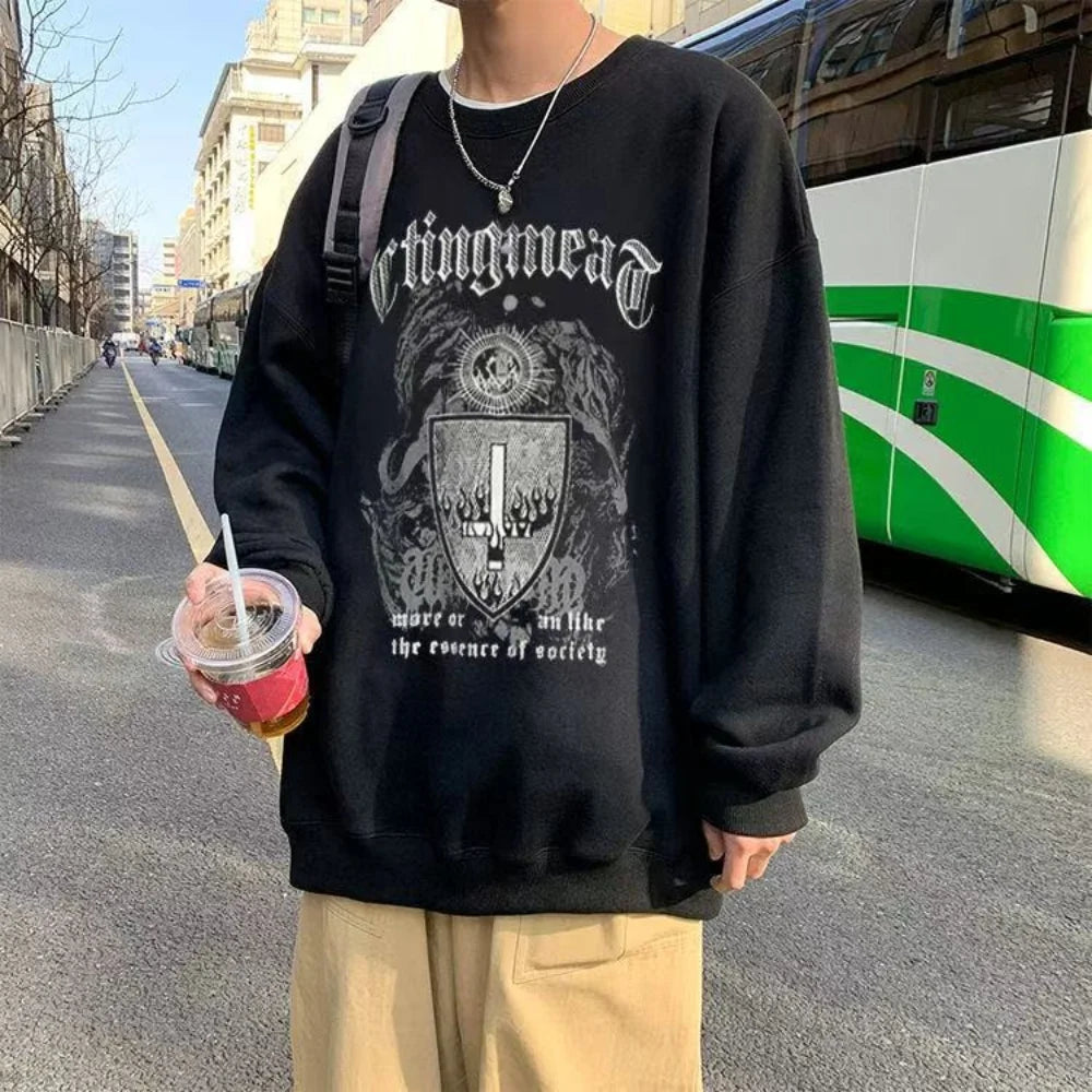 Men T Shirts autumn men Clothes anime casual Long Sleeved Oversized Y2K T-Shirt Harajuku Streetwear Academia Hip Hop tee tops