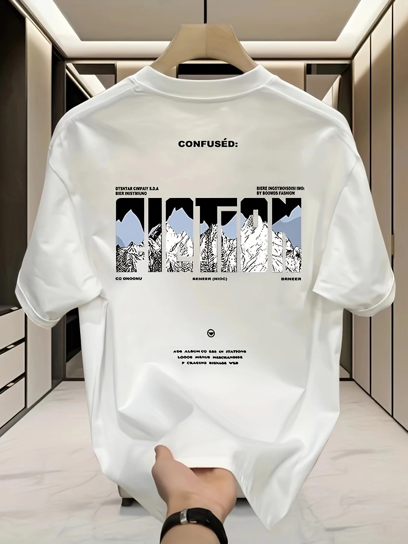 Summer New Style American Streetwear Loose Men T-shirt 100% Pure Cotton Soft and Breathable Material Suitable for Daily Wear