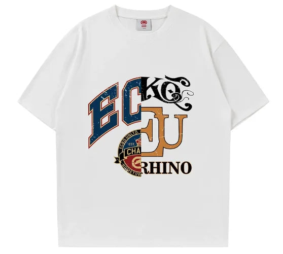 Summer Streetwear Heavyweight Couple Style T-Shirt Short Sleeve Loose Fit Versatile for Both Men and Women with High-Class