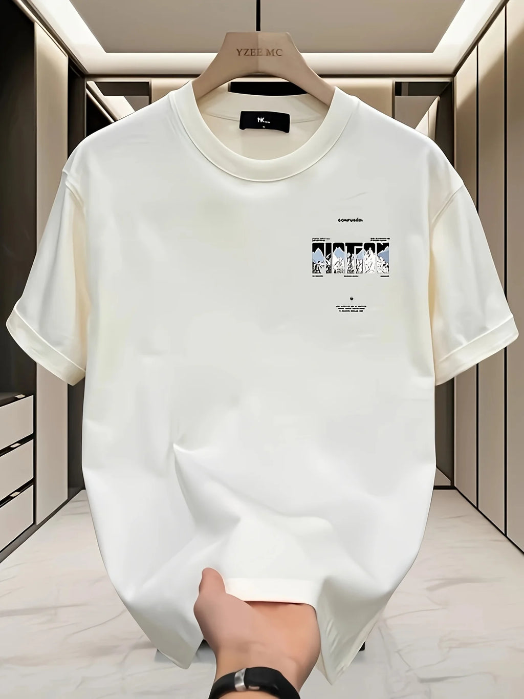 Summer New Style American Streetwear Loose Men T-shirt 100% Pure Cotton Soft and Breathable Material Suitable for Daily Wear