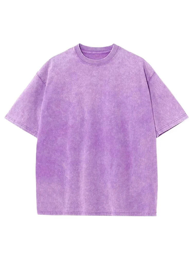 2026 Streetwear Washed Vintage T-Shirts Hip Hop Retro Punk T Shirt Women Tops Cotton Neutral Short Sleeve Acid Wash TShirts