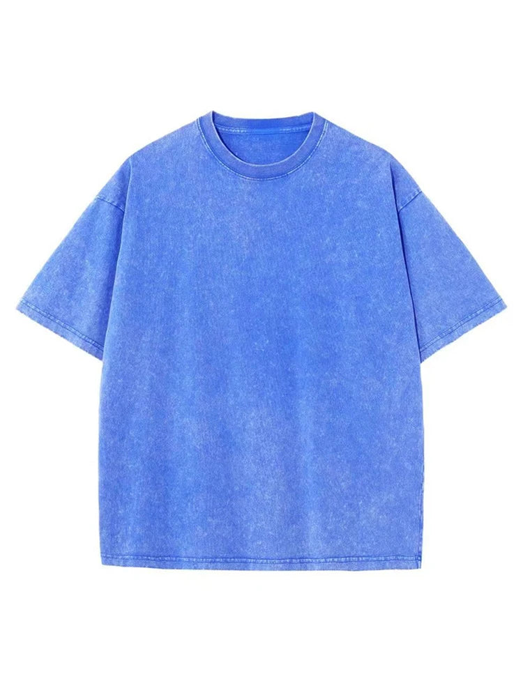 2026 Streetwear Washed Vintage T-Shirts Hip Hop Retro Punk T Shirt Women Tops Cotton Neutral Short Sleeve Acid Wash TShirts