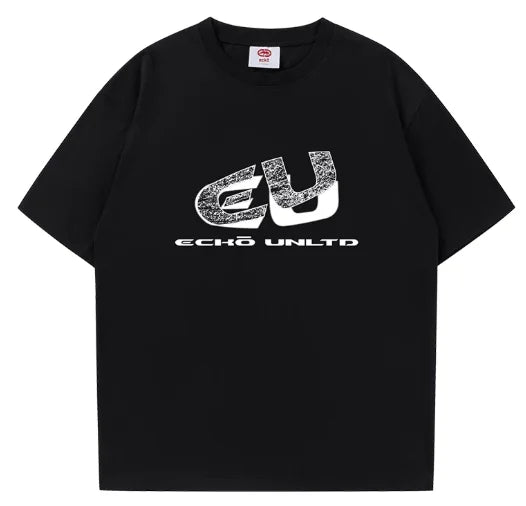 Summer Streetwear Heavyweight Couple Style T-Shirt Short Sleeve Loose Fit Versatile for Both Men and Women with High-Class