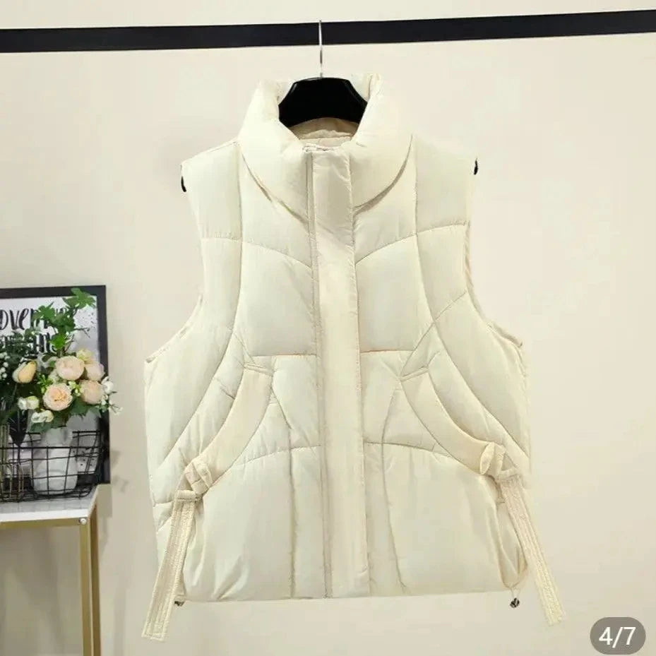 Autumn Winter Women Down Vest Jacket 2025 New Women Sleeveless Waistcoat Stand Collar Women Cotton Vest Coat Women Waistcoat Top