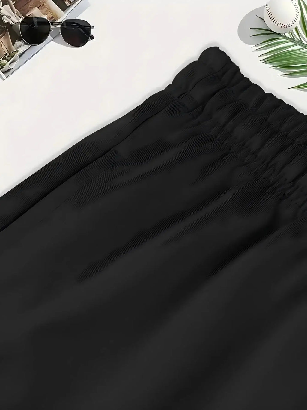 Women's street style retro elastic waist wide-leg sweatshirt shorts gray straight leg casual sports shorts short pants women