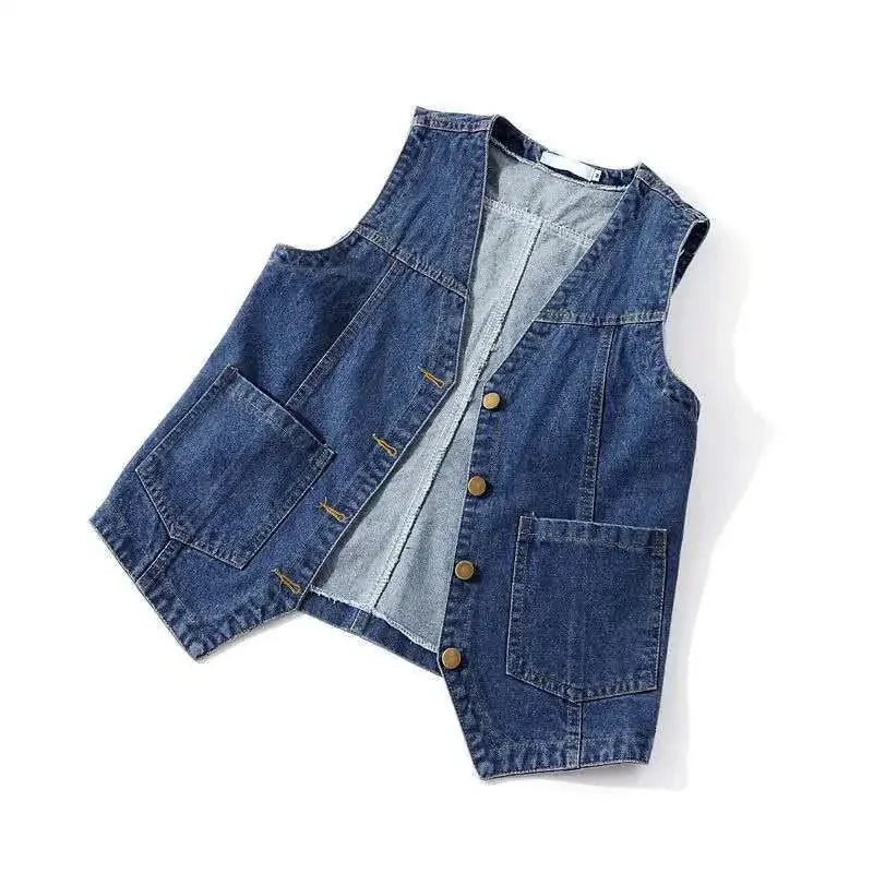 Woman Jacket Vest Spring Summer Denim Vest Women's Short Loose Sleeveless Coat Vest Chaleco Mujer