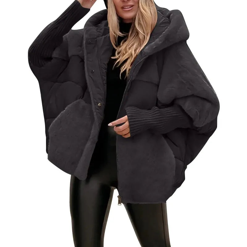 2025ew Winter Women's Loose Cotton Coat Loose Leisure   Coat Comfort Chic Long Sleeve Women's Hooded Jacket