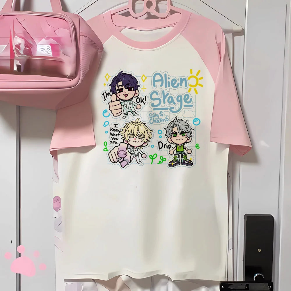 Alien Stage T Shirt Men Women Kawaii Cartoon Streetwear Y2k Harajuku Anime Japanese Manga T-shirt