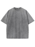 2026 Streetwear Washed Vintage T-Shirts Hip Hop Retro Punk T Shirt Women Tops Cotton Neutral Short Sleeve Acid Wash TShirts