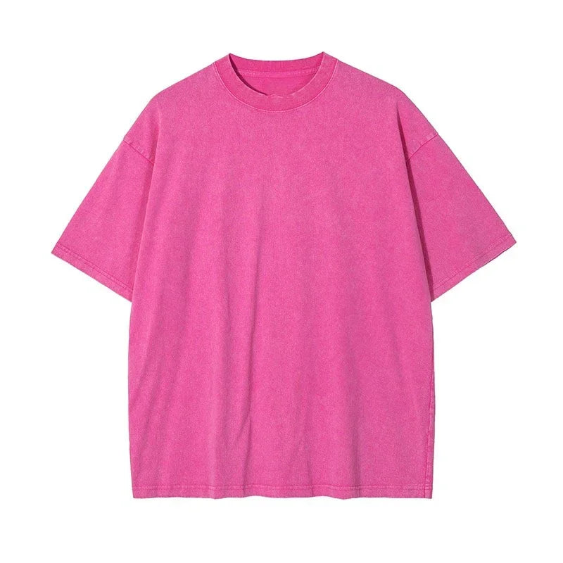 Washed Vintage T-Shirts Street Hip Hop Retro Punk T Shirt women Harajuku Casual Cotton Short Sleeve Acid Wash TShirts top