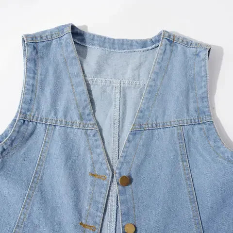 Woman Jacket Vest Spring Summer Denim Vest Women's Short Loose Sleeveless Coat Vest Chaleco Mujer