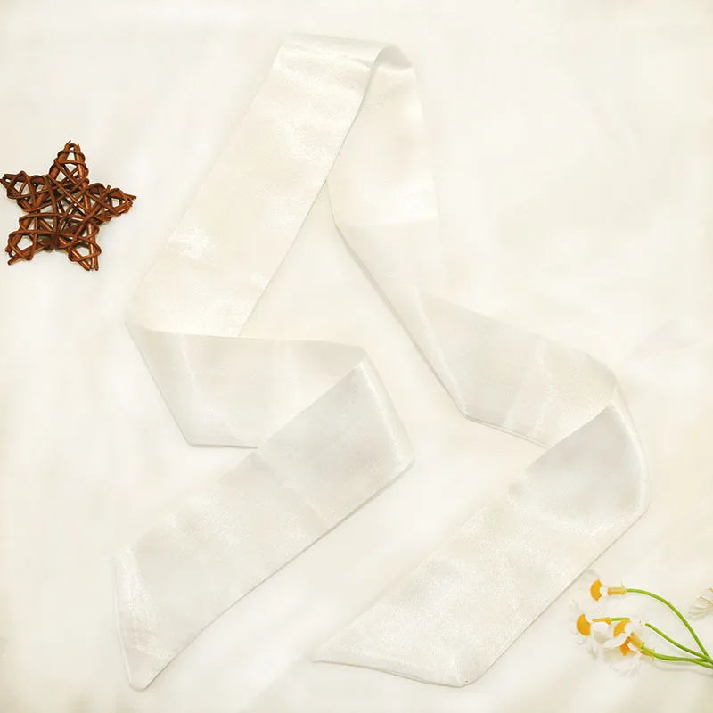 White and tender light-colored small silk scarves for women, thin streamers in spring and summer, hair tied, bag decoration