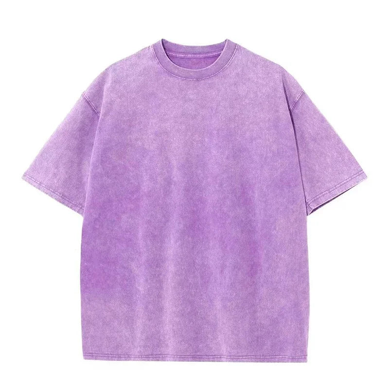 Washed Vintage T-Shirts Street Hip Hop Retro Punk T Shirt women Harajuku Casual Cotton Short Sleeve Acid Wash TShirts top